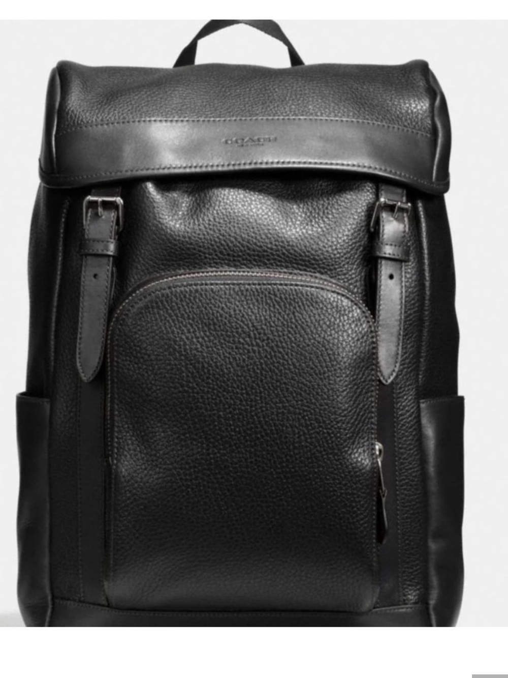 COACH Black Leather Men's Henry Backpack